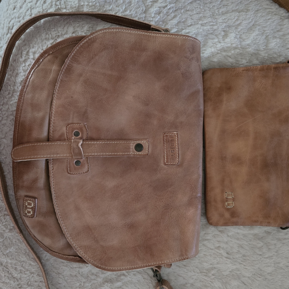 Bed Stu Tan Leather Messenger Bag